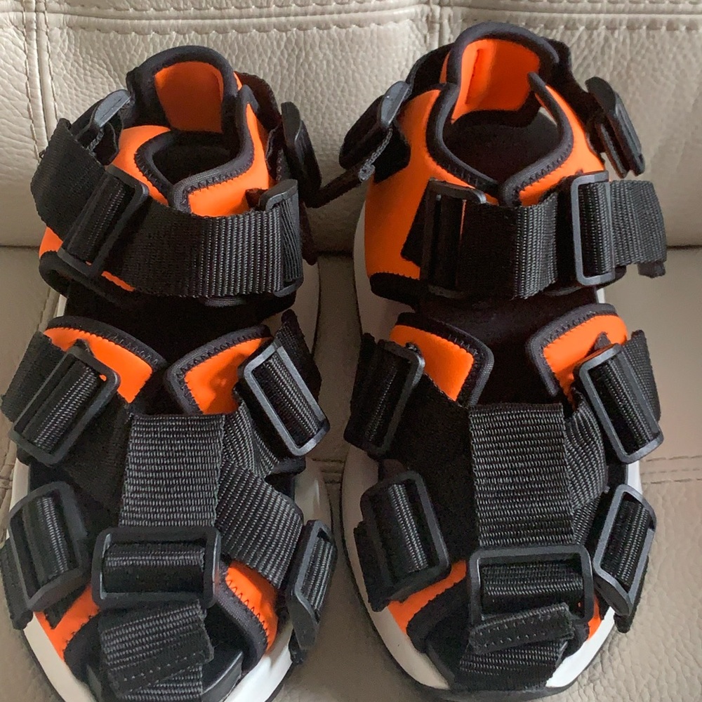 Mm6 Maison Margiela Woman Sandals Orange Size 6 Textile fibers